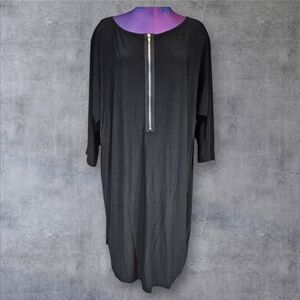NWT Lane Bryant Black Slinky 1/2 Zip Casual Dress Size 22/24 Women's‎ Plus
